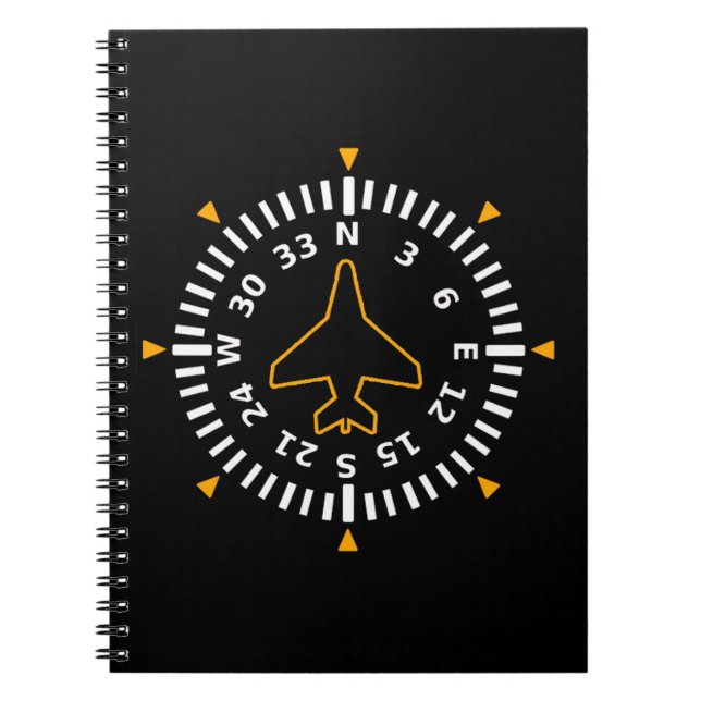 Aircraft Compass Flight Instrument Notebook (Front)