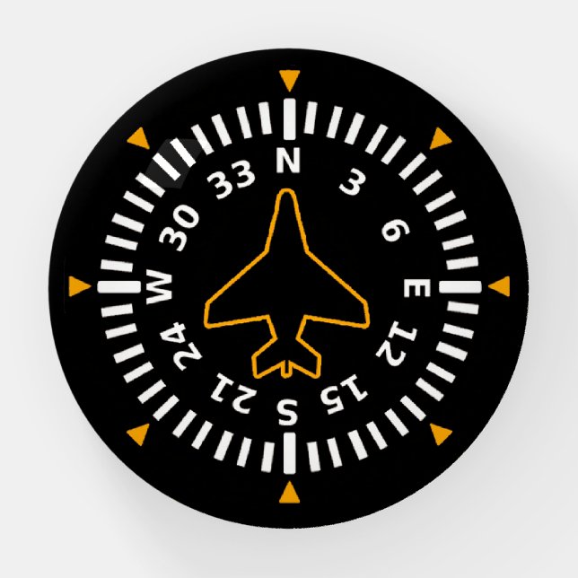 Aircraft Compass Flight Instrument Paperweight (Front)