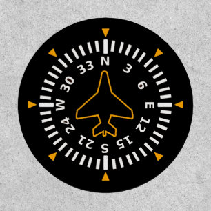 Aircraft Compass Flight Instrument Patch