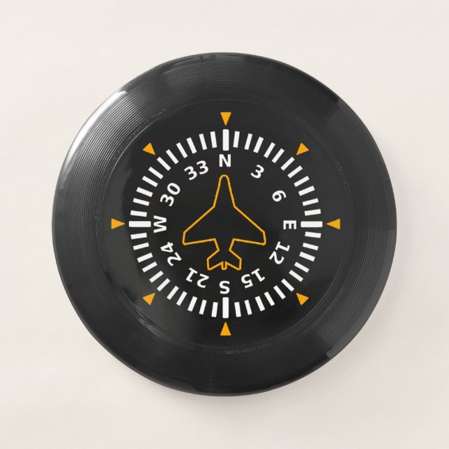 Aircraft Compass Flight Instrument Wham-O Frisbee (Front)