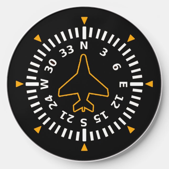 Aircraft Compass Flight Instrument Wireless Charger (Front)