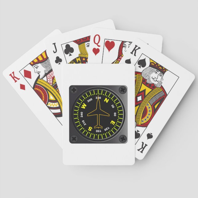 Aircraft Compass Poker Cards (Back)