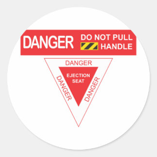 Aircraft Danger Classic Round Sticker