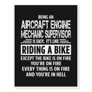 Aircraft Engine Mechanic Supervisor Temporary Tattoos