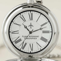 Aircraft Flight Attendant Pocket Watch