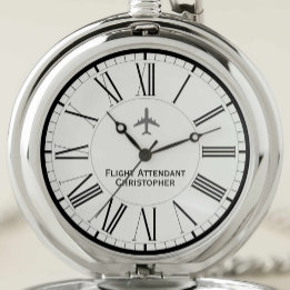 Aircraft Flight Attendant Pocket Watch