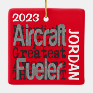 Aircraft Fueler Extraordinaire CUSTOM Ceramic Ornament