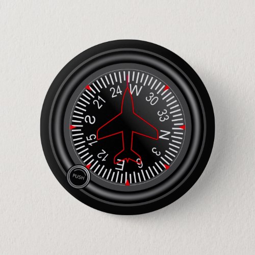 Aircraft Heading Indicator Pinback Button