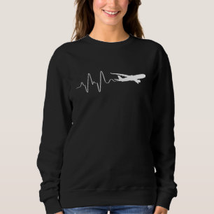 Aircraft Heartbeat Flight Pilot Aircraft Sweatshirt