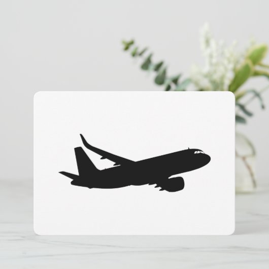 Aircraft Jet Liner Black Silhouette to customize (Standing Front)