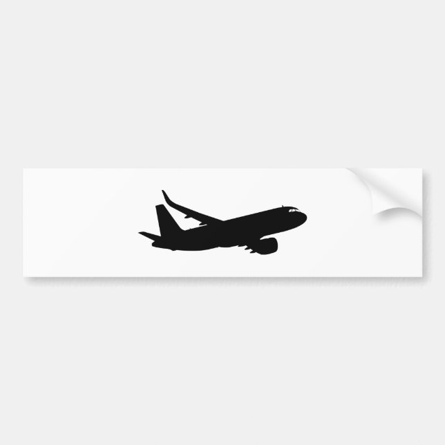Aircraft Jet Liner Black Silhouette to customize Bumper Sticker (Front)