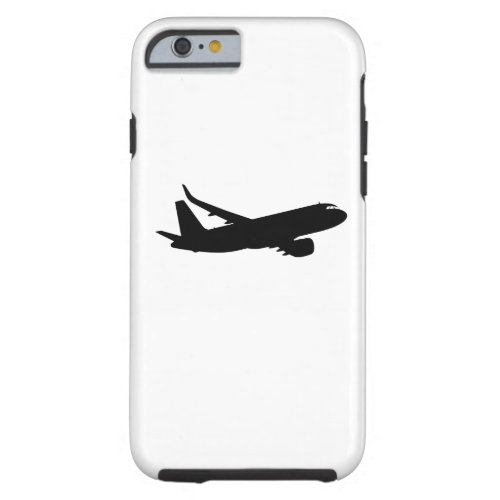 Aircraft Jet Liner Black Silhouette to customize Tough iPhone 6 Case