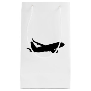 Aircraft Jet Liner Black Silhouette to customize Small Gift Bag