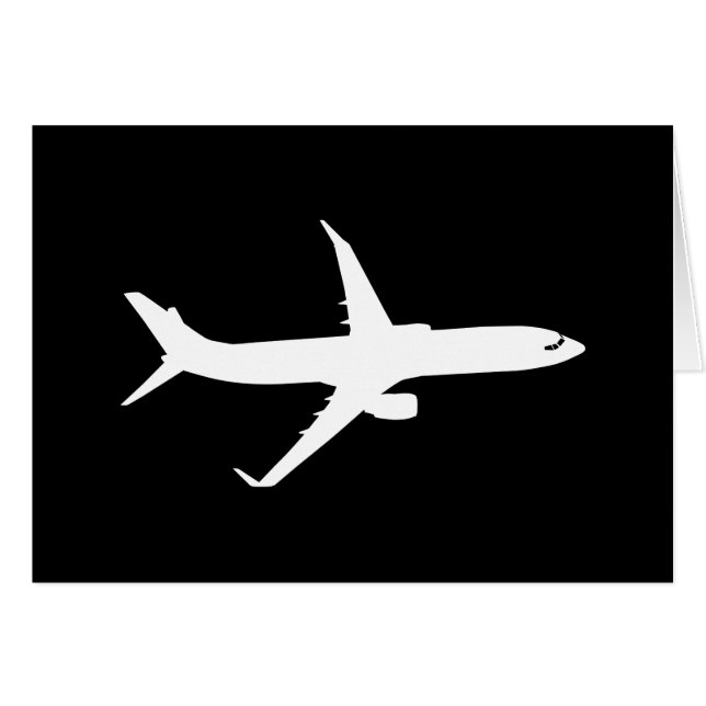 Aircraft Jet Liner Silhouette Flying Black Decor Cards (Front Horizontal)