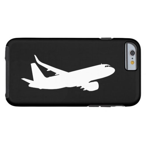 Aircraft Jet Liner Silhouette Flying Black Decor Tough iPhone 6 Case