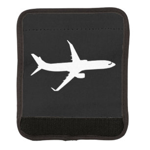 Aircraft Jet Liner Silhouette Flying Black Decor Luggage Handle Wrap