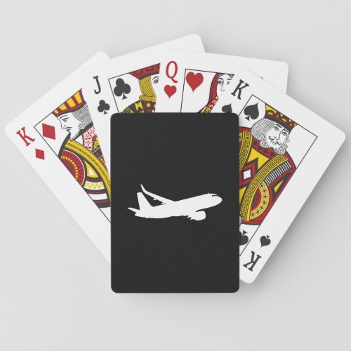 Aircraft Jet Liner Silhouette Flying Black Decor Poker Cards