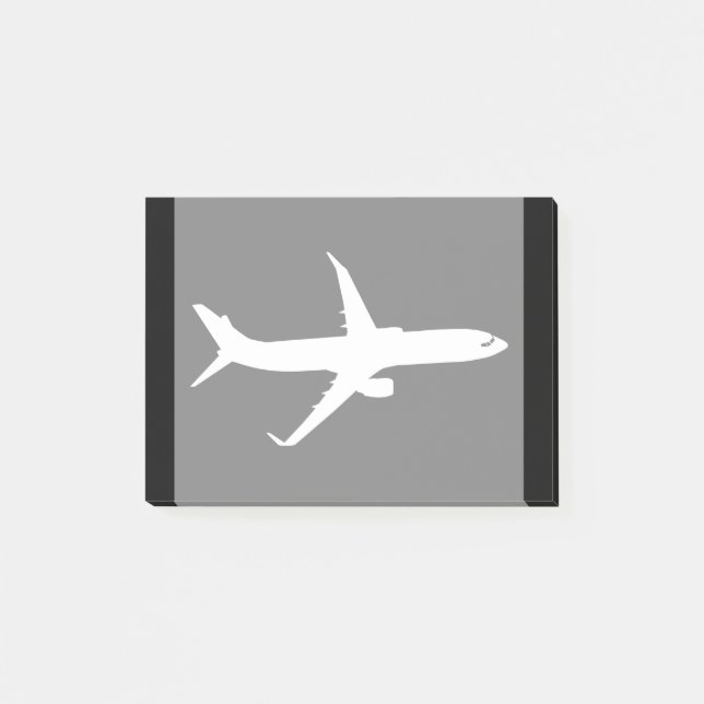 Aircraft Jet Liner Silhouette Flying Black Decor Post-it Notes (Front)