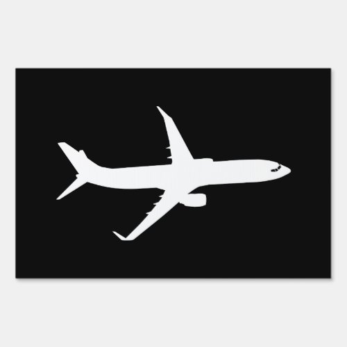 Aircraft Jet Liner Silhouette Flying Black Decor Sign