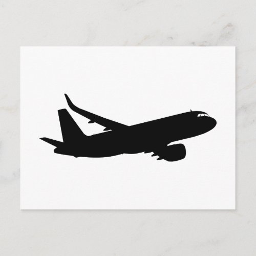 Aircraft Jet Liner Silhouette Flying Decor Postcard