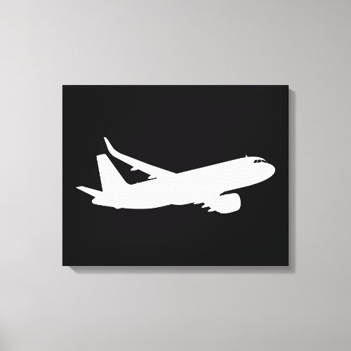 Aircraft Jet Liner White Silhouette Flying Decor