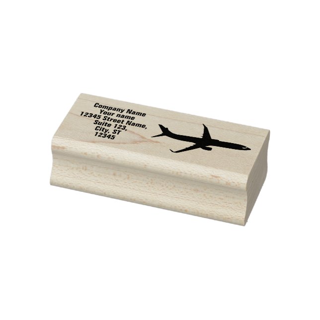Aircraft Jet Pilot Flying Silhouette Your Text Rubber Stamp (Stamp)
