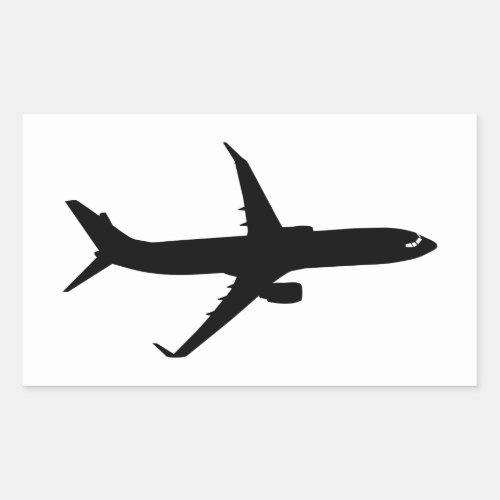 Aircraft Jetliner Black Flight Customize Color Rectangular Sticker