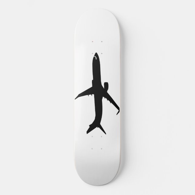 Aircraft Jetliner Black Flight Customize Color Skateboard Deck (Front)