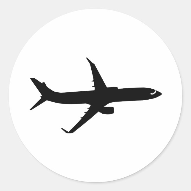 Aircraft Jetliner Shadow Flight Customize Color Classic Round Sticker (Front)