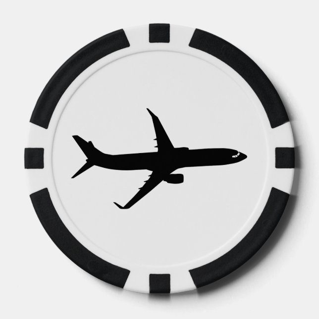 Aircraft Jetliner Shadow Flight Customize Color Poker Chips (Front)