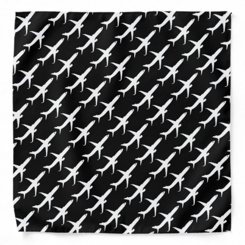 Aircraft JetLiner White Silhouette Flying Bandana