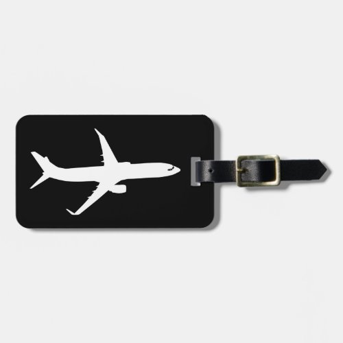 Aircraft JetLiner White Silhouette Flying Luggage Tag