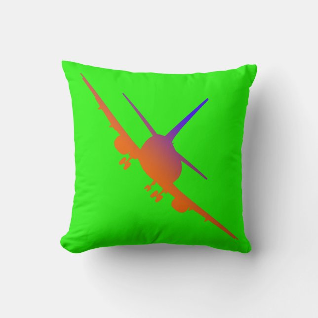 Aircraft Landing Throw Pillow (Front)