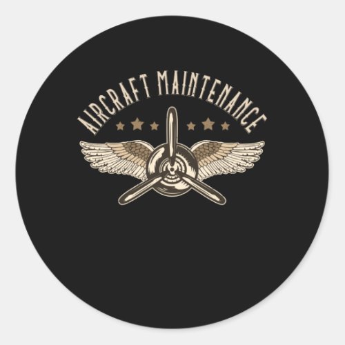 Aircraft  Maintenance Airplane Aircraft Mechanic Classic Round Sticker