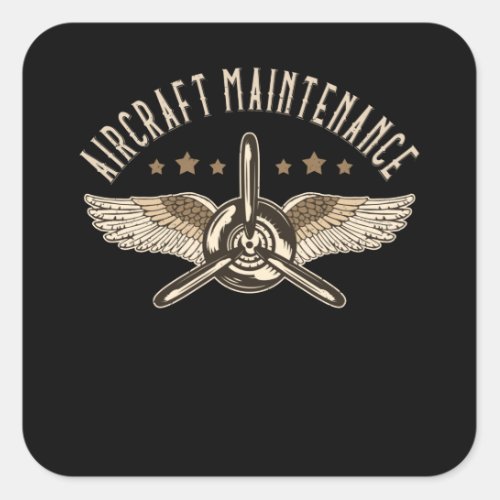 Aircraft  Maintenance Airplane Aircraft Mechanic Square Sticker