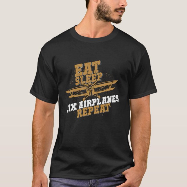 Aircraft Maintenance Technician Airplane Mechanic T-Shirt (Front)