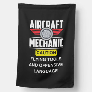 Aircraft Mechanic - Aircraft Mechanic Caution flyi House Flag
