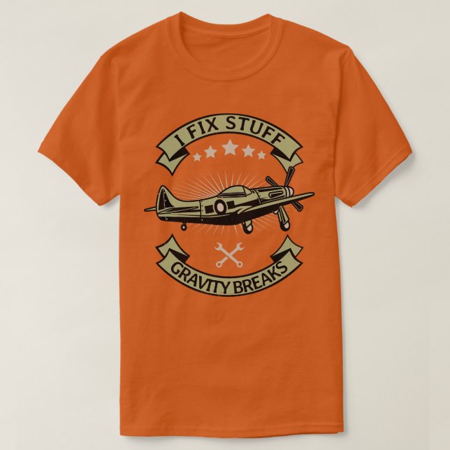 Aircraft Mechanic Airplane Technician T-Shirt (Design Front)