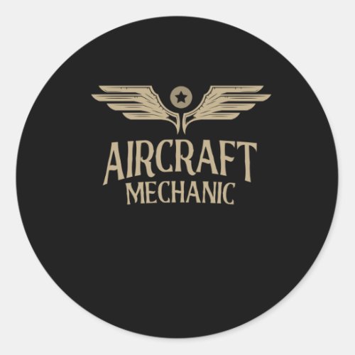 Aircraft Mechanic Aviation Airplane Maintenance Classic Round Sticker