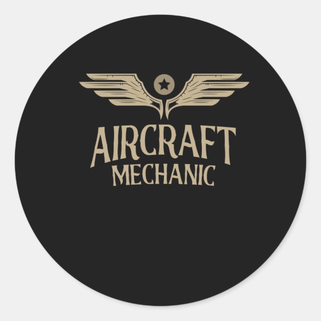 Aircraft Mechanic Aviation Airplane Maintenance Classic Round Sticker (Front)
