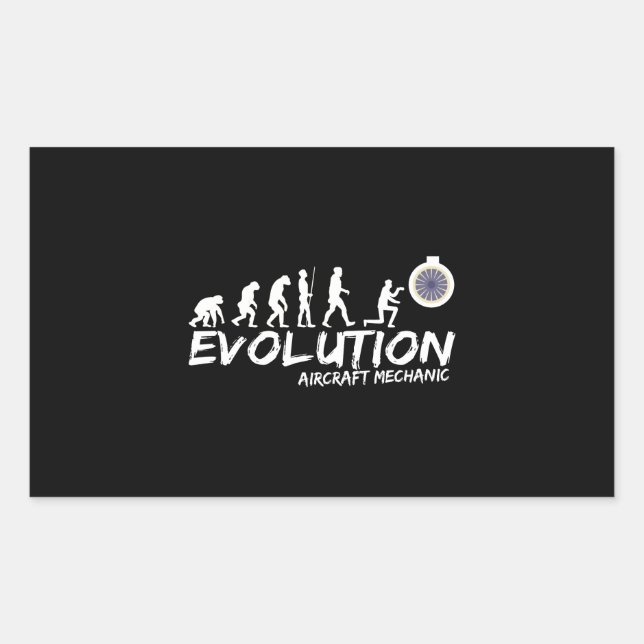 Aircraft Mechanic Evolution Funny of Men Rectangular Sticker (Front)