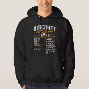 Aircraft Mechanic Hourly Rate Plane Fix Aviation Hoodie