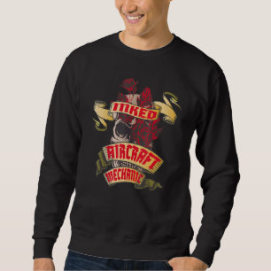 Aircraft Mechanic Inked Skull & Red Roses Tattoo Sweatshirt