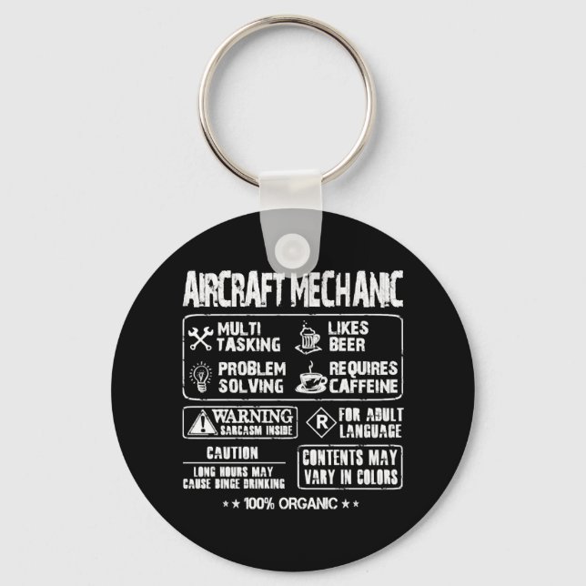Aircraft mechanic - Mechanic multi tasking t - s Keychain (Front)