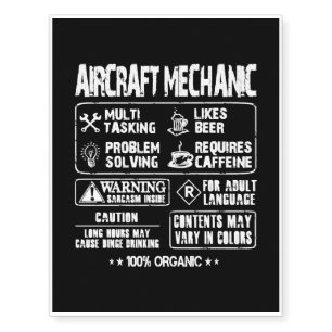 Aircraft mechanic - Mechanic multi tasking t - s Temporary Tattoos