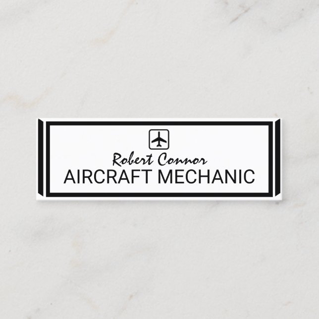 Aircraft Mechanic Simple Plain Plane Icon Card (Front)