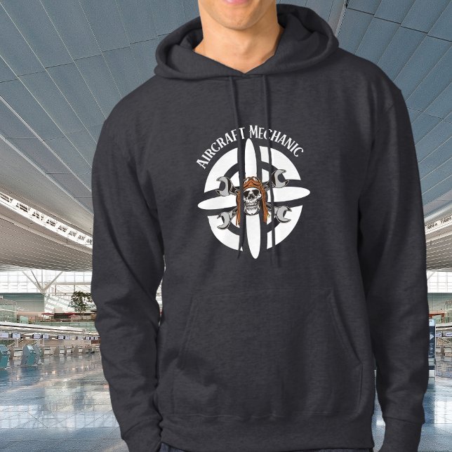 Aircraft Mechanic, Skull Pilot,Simple Aviation Hoodie (Creator Uploaded)