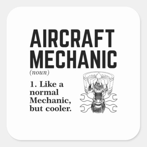 Aircraft Mechanic Square Sticker