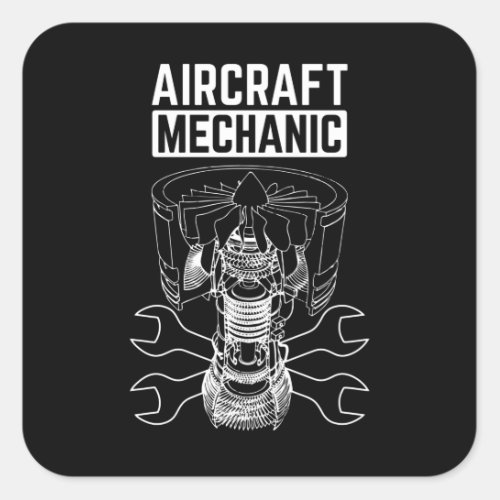 Aircraft Mechanic Square Sticker