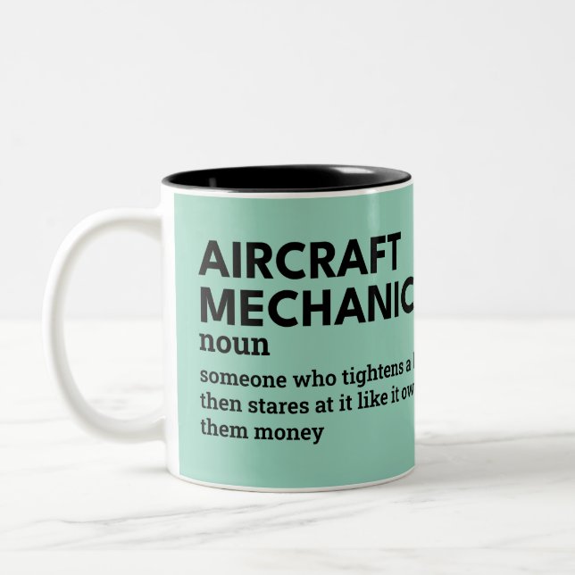 Aircraft Mechanic – Witty Definition Mug (Left)